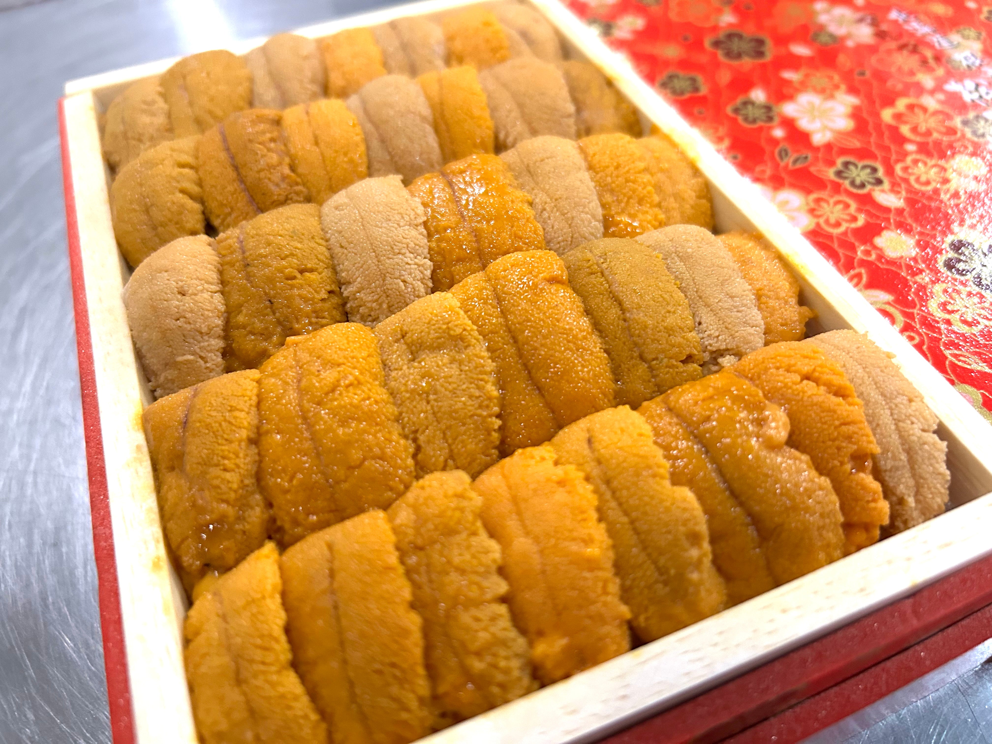 【人気急上昇!松浦スペシャル】「エゾバフンウニ」並び特A品(約250g)化粧箱 豊洲市場直送・冷蔵