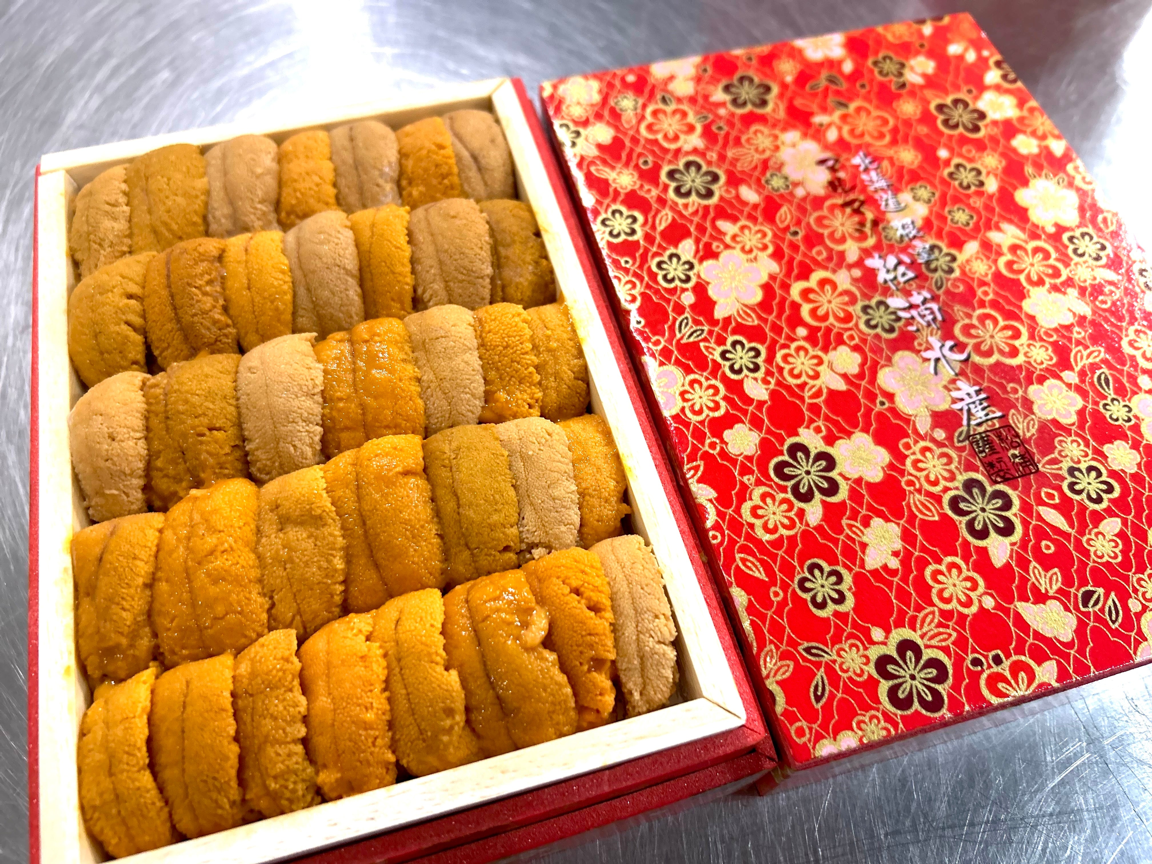 【人気急上昇!松浦スペシャル】「エゾバフンウニ」並び特A品(約250g)化粧箱 豊洲市場直送・冷蔵