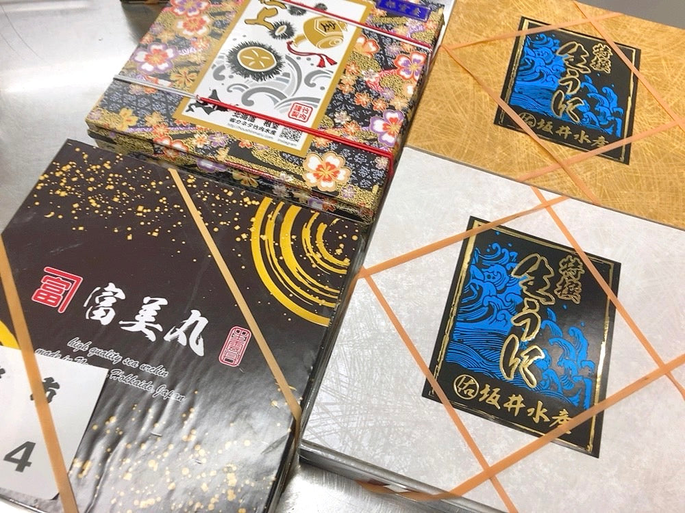 【板うに特特盛400g】バフンウニ並び"特"A（約400g）弁当箱 豊洲市場直送・冷蔵