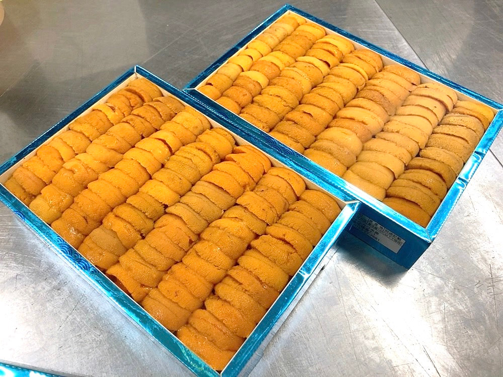 【ミョウバン不使用】無添加『バフンウニ』"並び"A品化粧箱（約250g）弁当箱 ・冷蔵